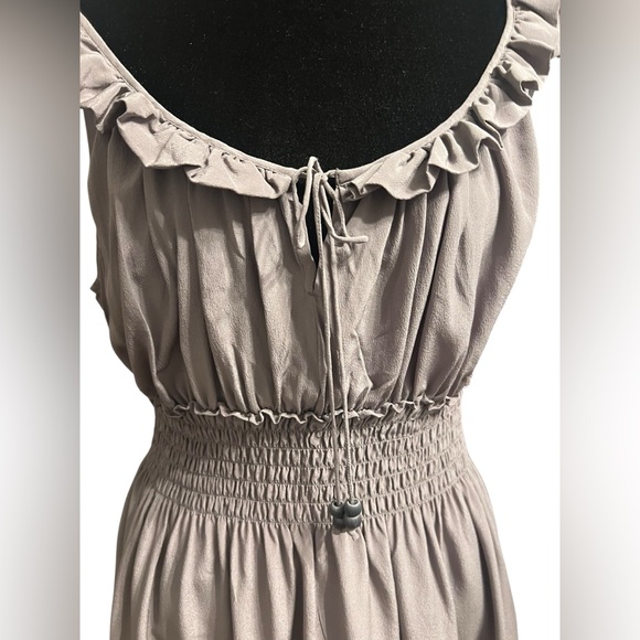 Floreat Gray/taupe Silk Ruffled Mini Dress M - Picture 2 of 12